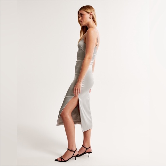 Abercrombie & Fitch Silver Satin Dress - Picture 3 of 4